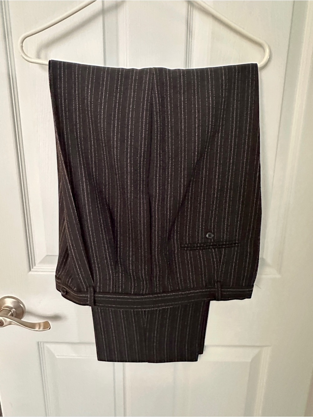 Karen Scott Black Pinstripe Women's Dress Pantsuit - Picture 4 of 7